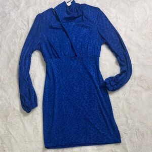 ASOS Vibrant Blue Long Sleeve Dress